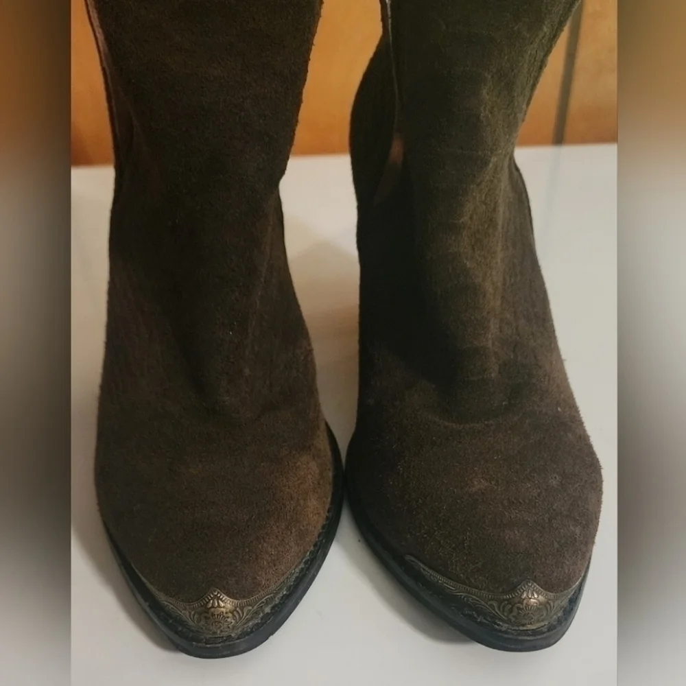 FREE PEOPLE Jeffery Campbell Hunt The Plains Boot Suede Snake Print Sz. 9.5